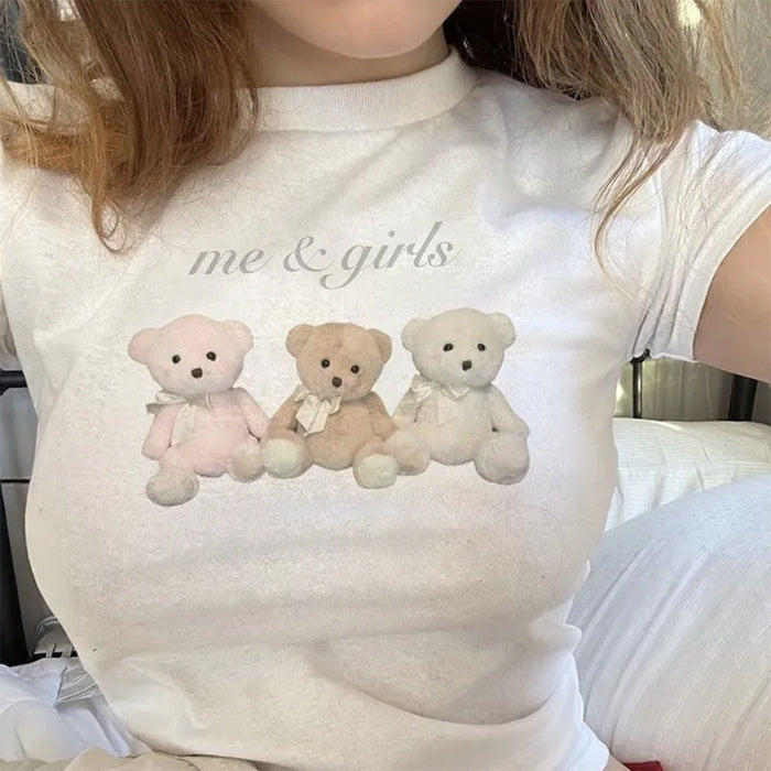 bears print crop top boogzel clothing