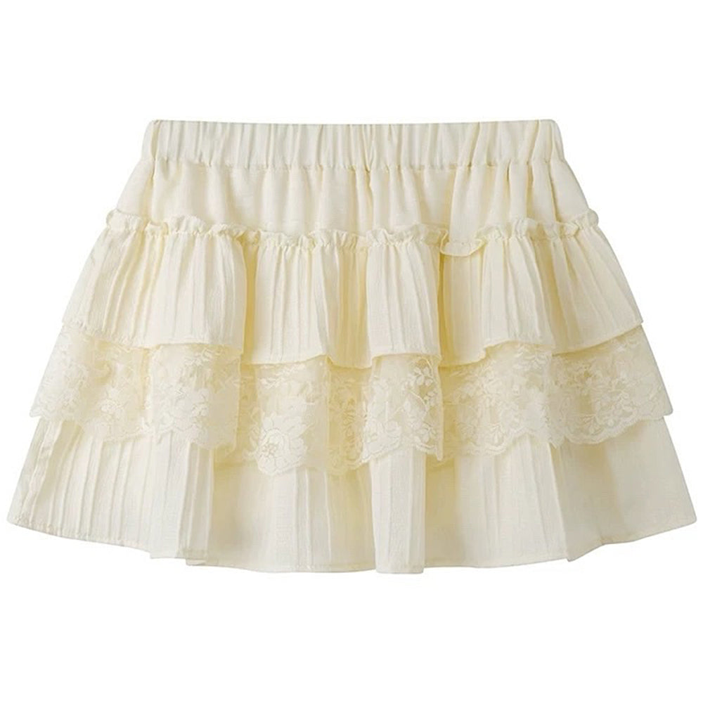 beige layered mini skirt boogzel clothing