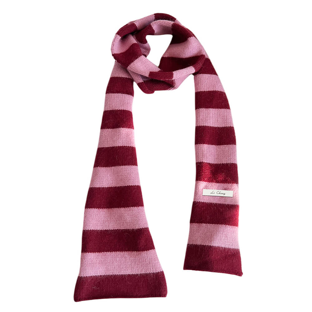 berry milkshake stripe scarf boogzel clothing