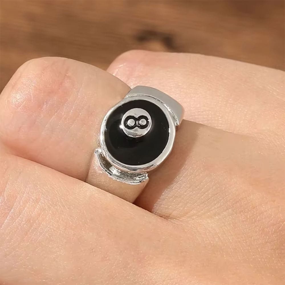 billiard 8 ball chunky ring boogzel clothing