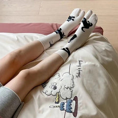Black Cat Split Toe Tabi Socks - Aesthetic Socks - Split Toe Socks - Boogzel Clothing