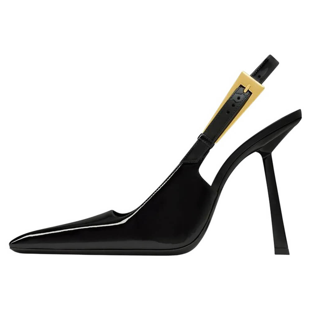 black pointed slingback heels boogzel clothing
