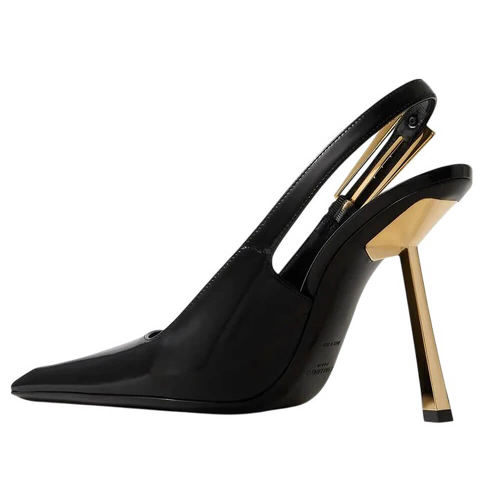 black pointed slingback heels boogzel clothing