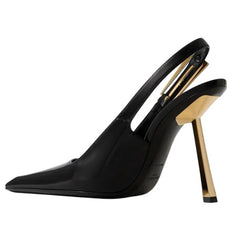 black pointed slingback heels boogzel clothing