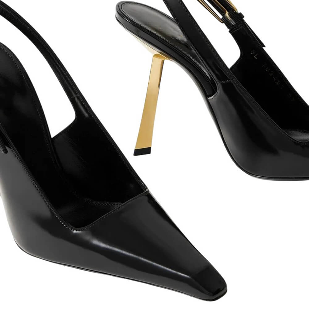 black pointed slingback heels boogzel clothing