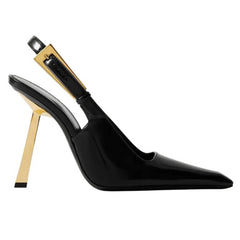 black pointed slingback heels boogzel clothing