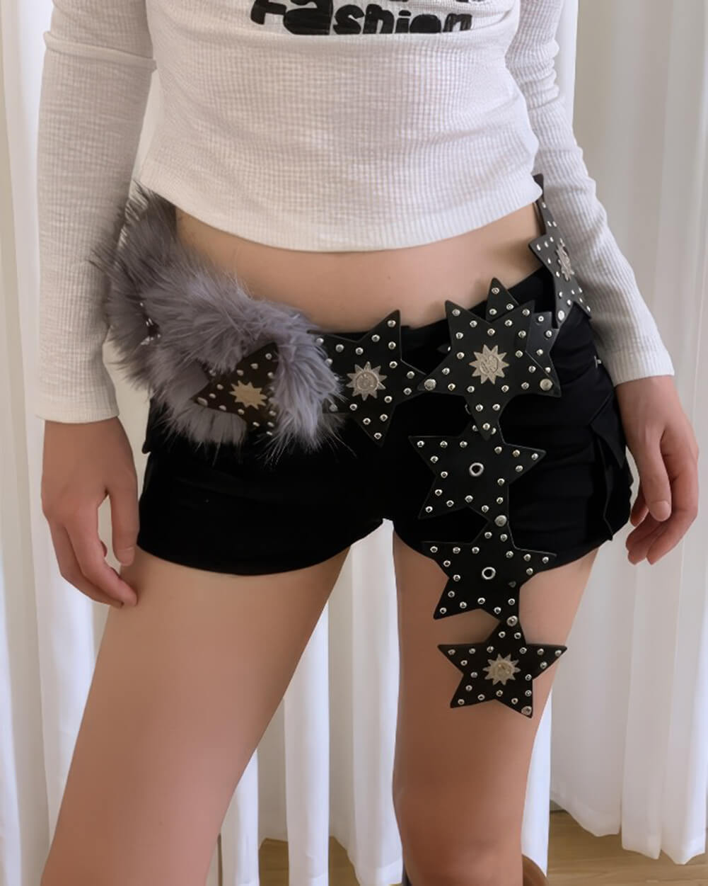 black star studded boho belt boogzel clothing