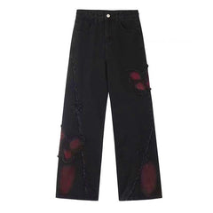 black and red butterfly jeans boogzel clothing