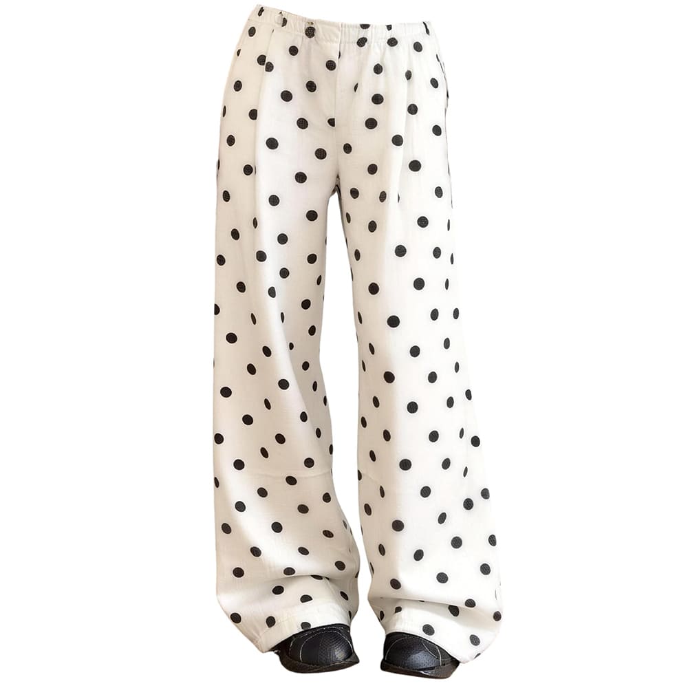 black and white polka dot pants boogzel clothing