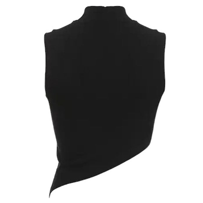 black asymmetric crop top boogzel clothing