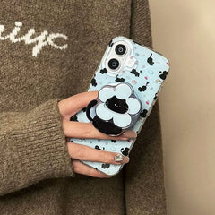 black cat flower phone holder boogzel clothing