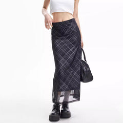 black plaid maxi skirt boogzel clothing