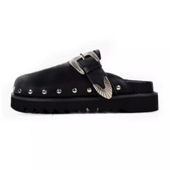 black rivets slip on shoes boogzel clothing