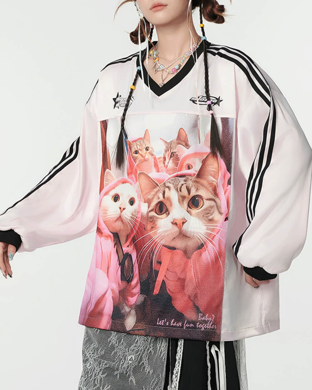blokette aesthetic cat long sleeve boogzel clothing