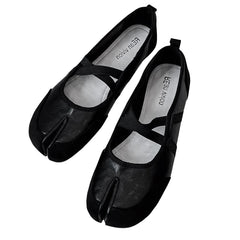 blokette cross strap ballet flats boogzel clothing