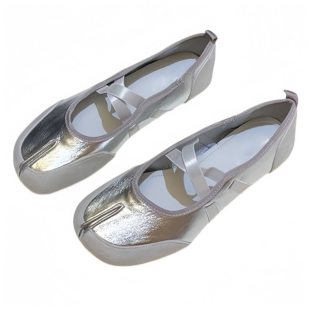 blokette cross strap ballet flats boogzel clothing