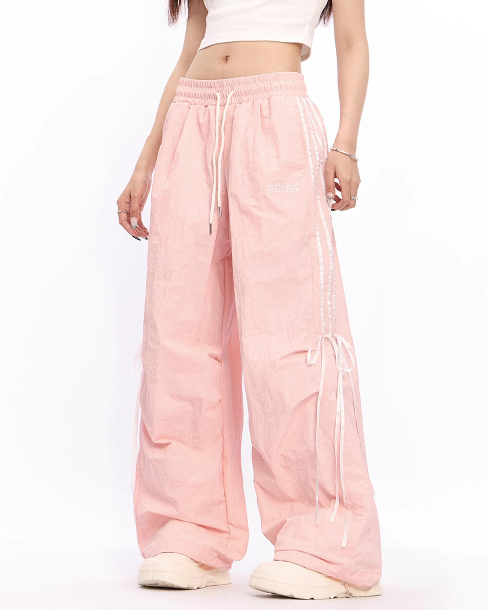 blokette side stripe wide leg trousers boogzel clothing