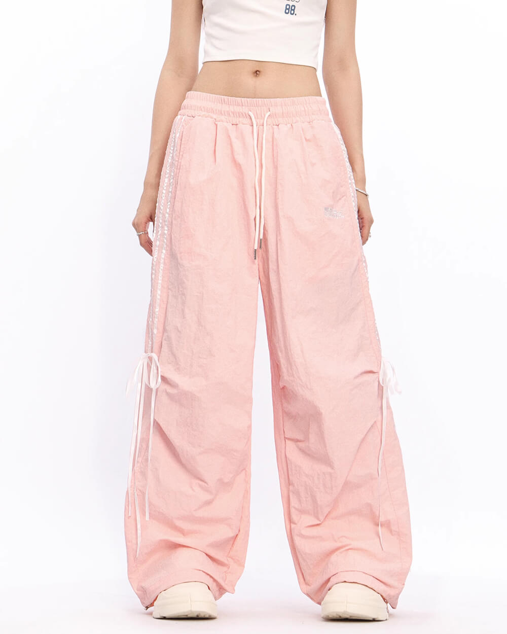 blokette side stripe wide leg trousers boogzel clothing