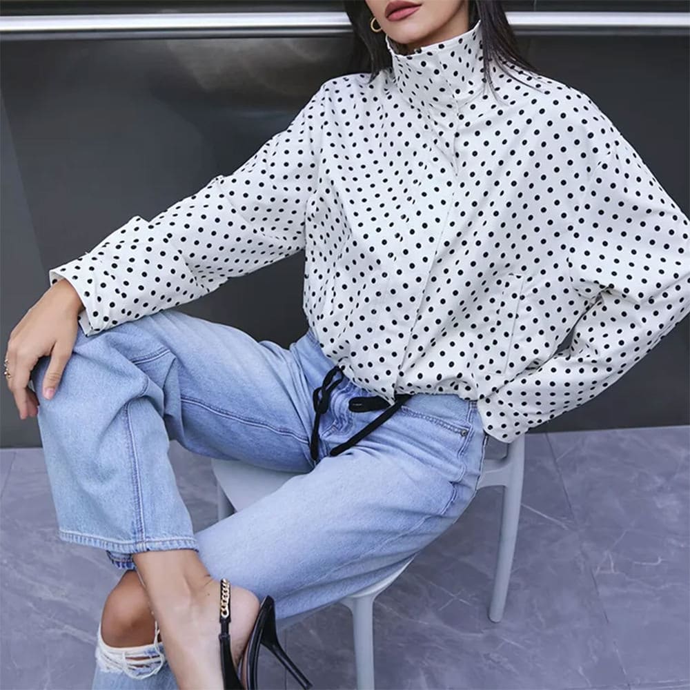 blokette style polka dot jacket boogzel clothing