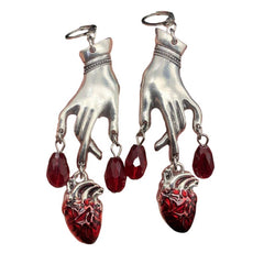bloody heart dangle earrings boogzel clothing