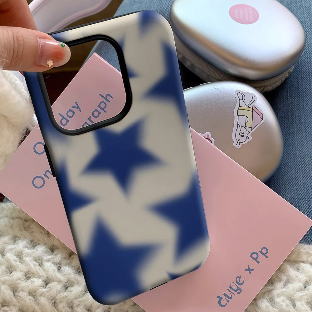 blue star print y2k iphone case boogzel clothing