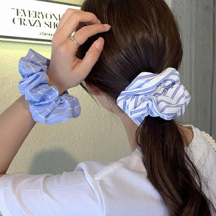 blue stripe scrunchie boogzel clothing