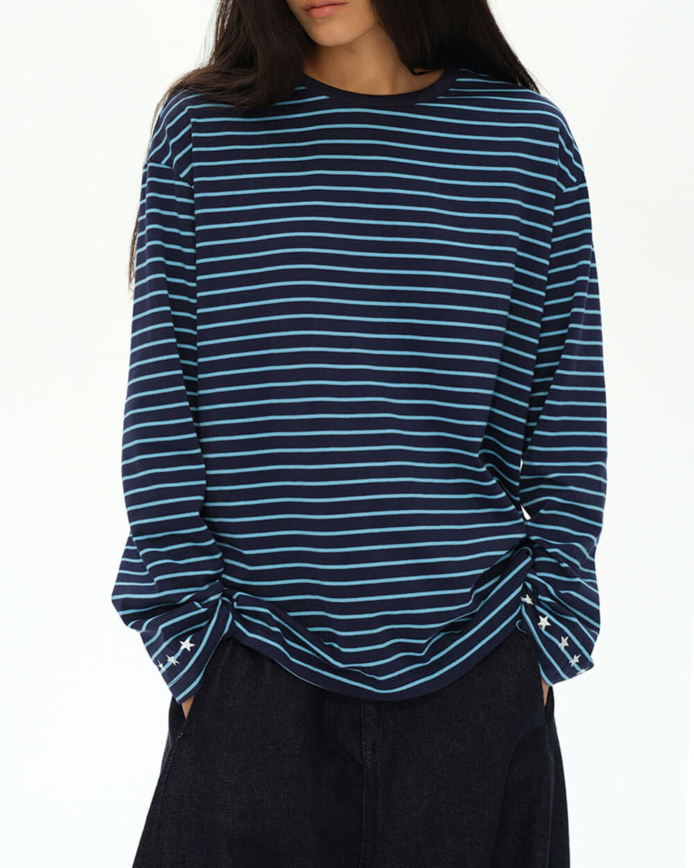 blue striped long sleeve t-shirt boogzel clothing