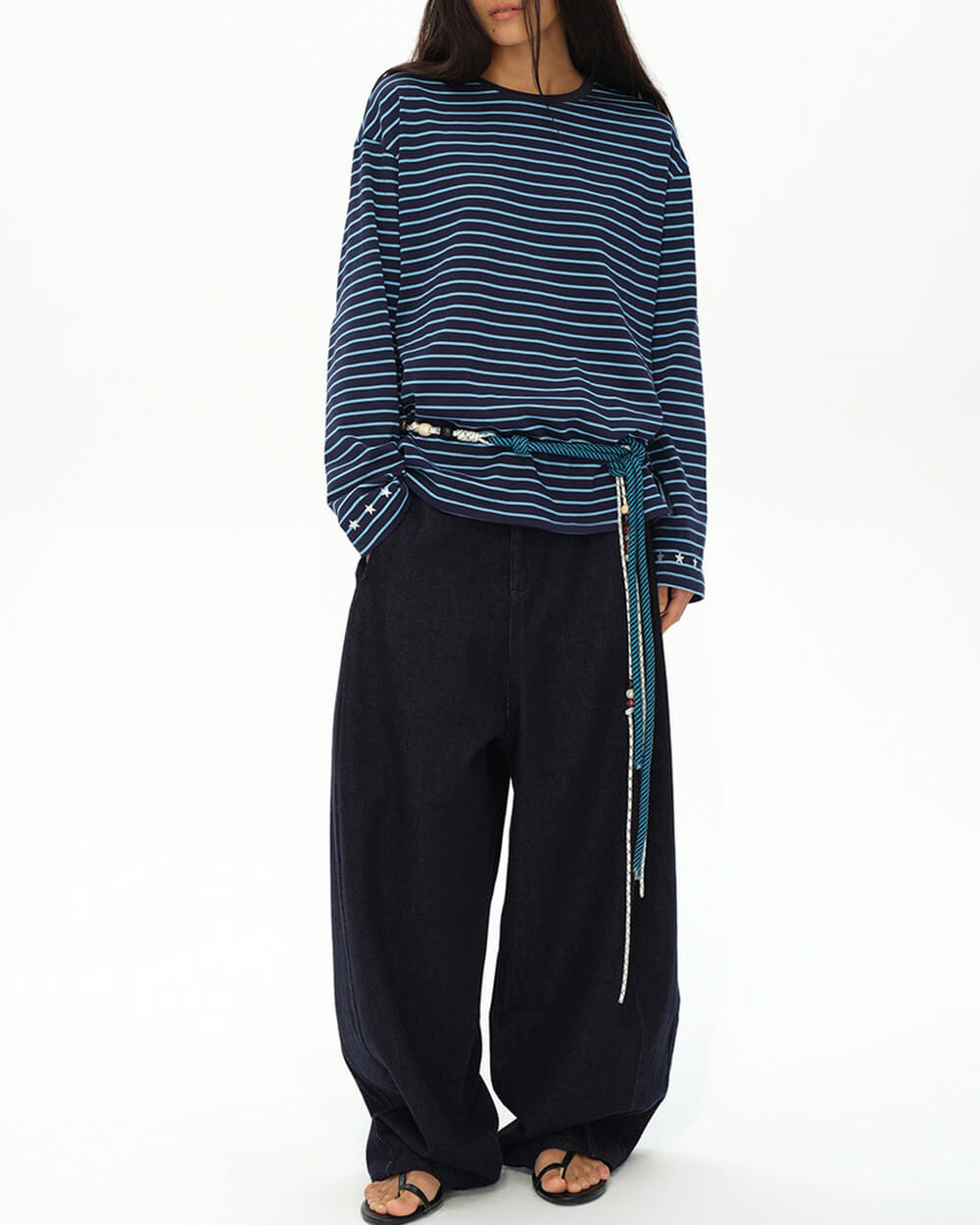 blue striped long sleeve t-shirt boogzel clothing