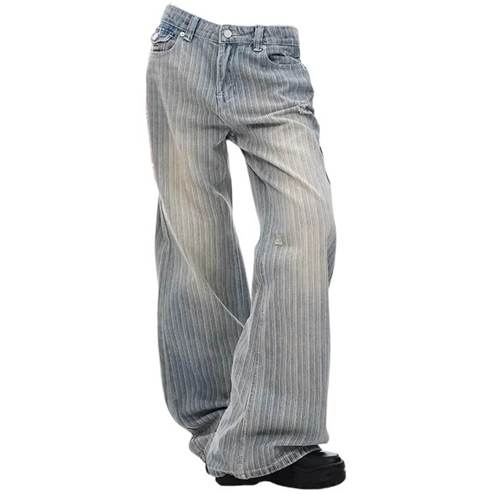 blue striped wide leg pants boogzel clothing