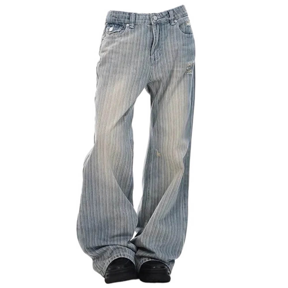 blue striped wide leg pants boogzel clothing