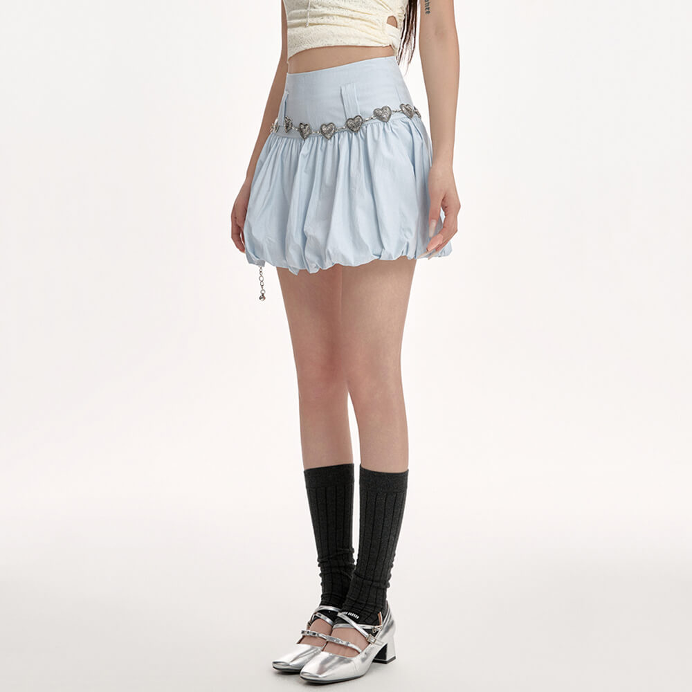 blue balloon mini skirt boogzel clothing