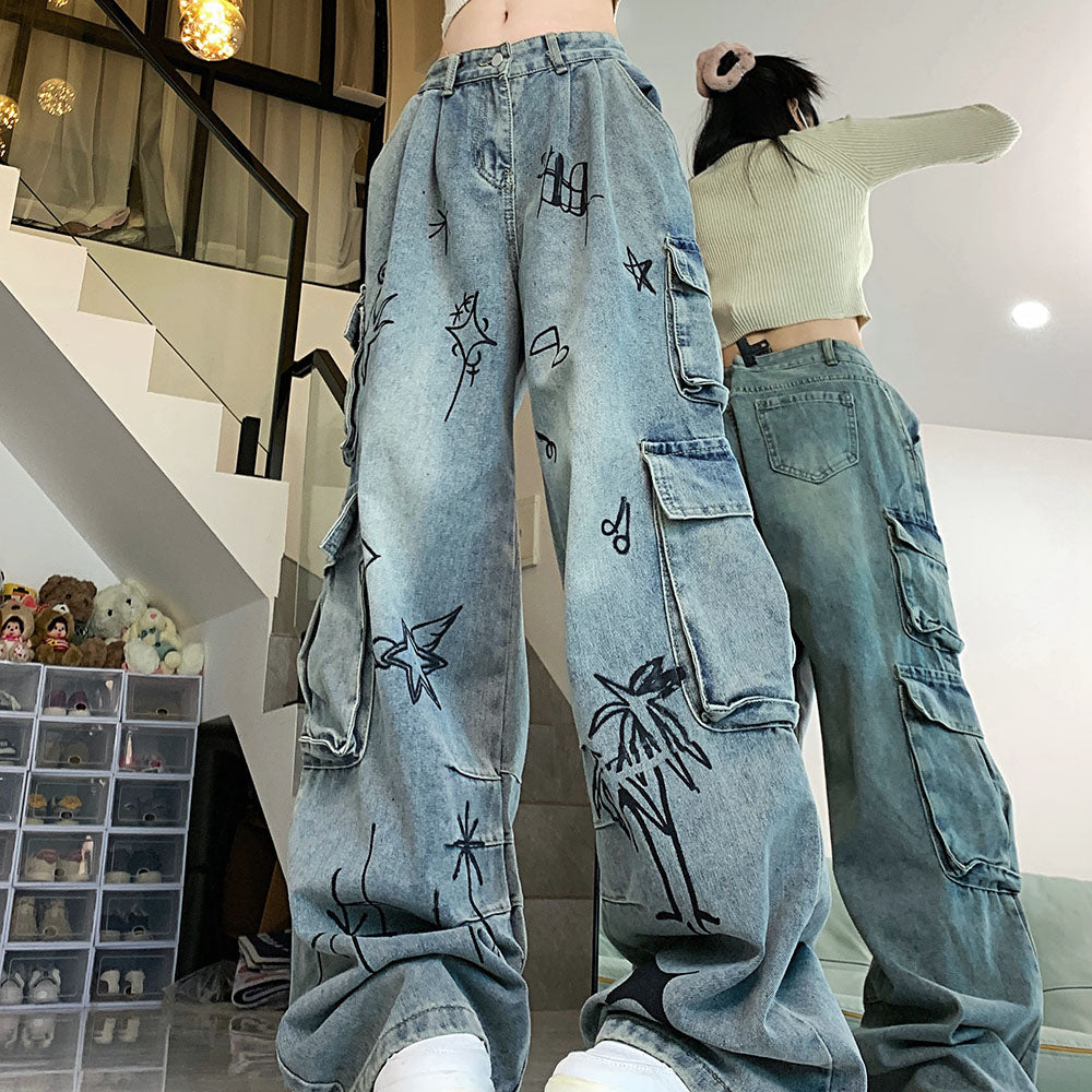 blue cargo jeans boogzel clothing