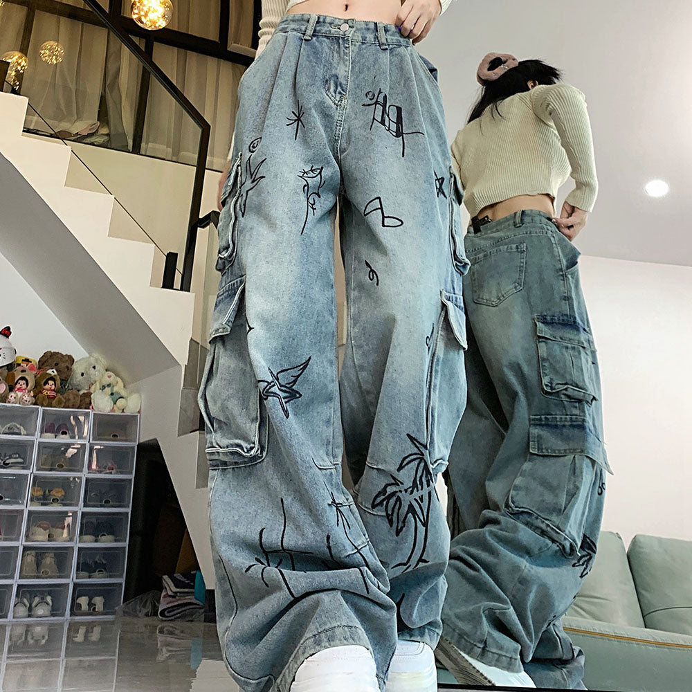 blue cargo jeans boogzel clothing