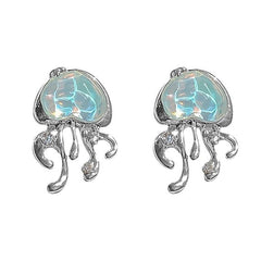 blue jellyfish earrings boogzel clothing