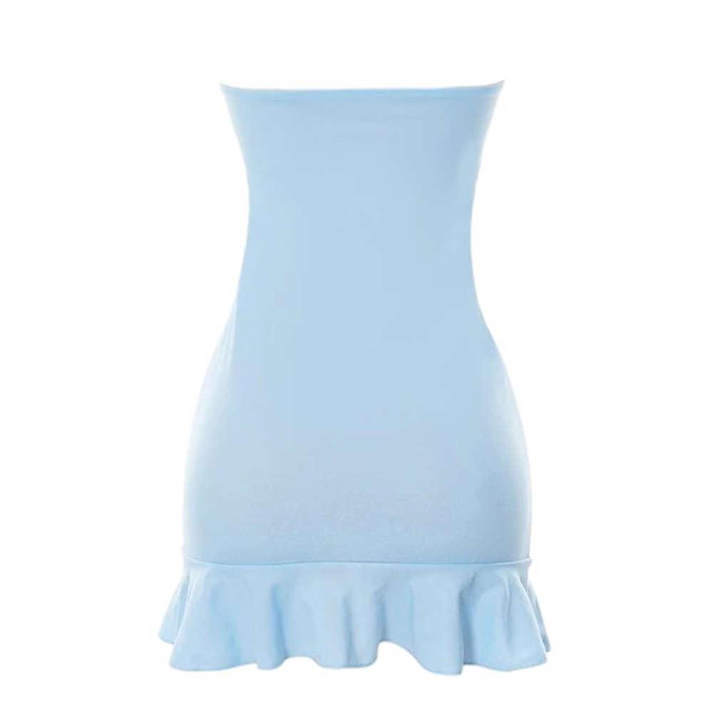 blue off shoulder mini dress boogzel clothing