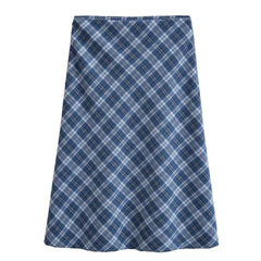 blue plaid midi skirt boogzel clothing