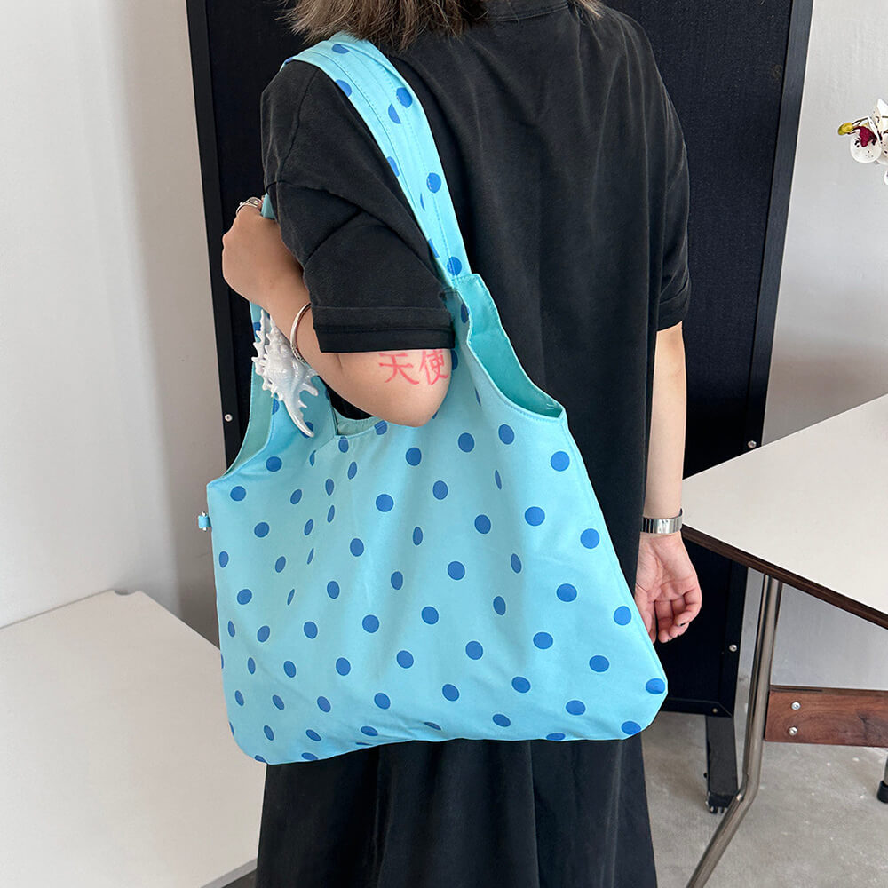 blue polka dot shoulder bag boogzel clothing
