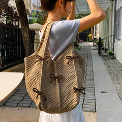 bow crochet tote bag boogzel clothing