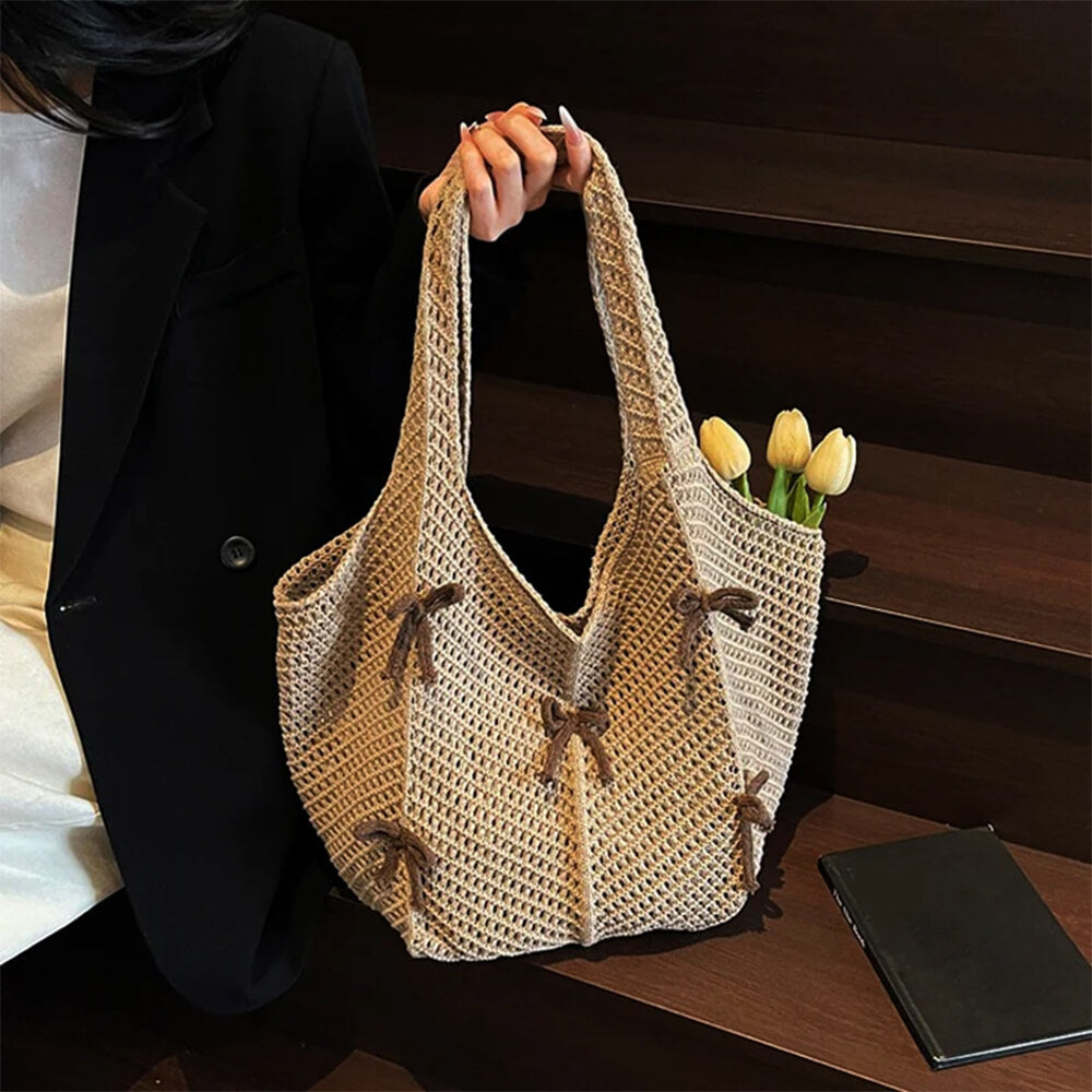 bow crochet tote bag boogzel clothing