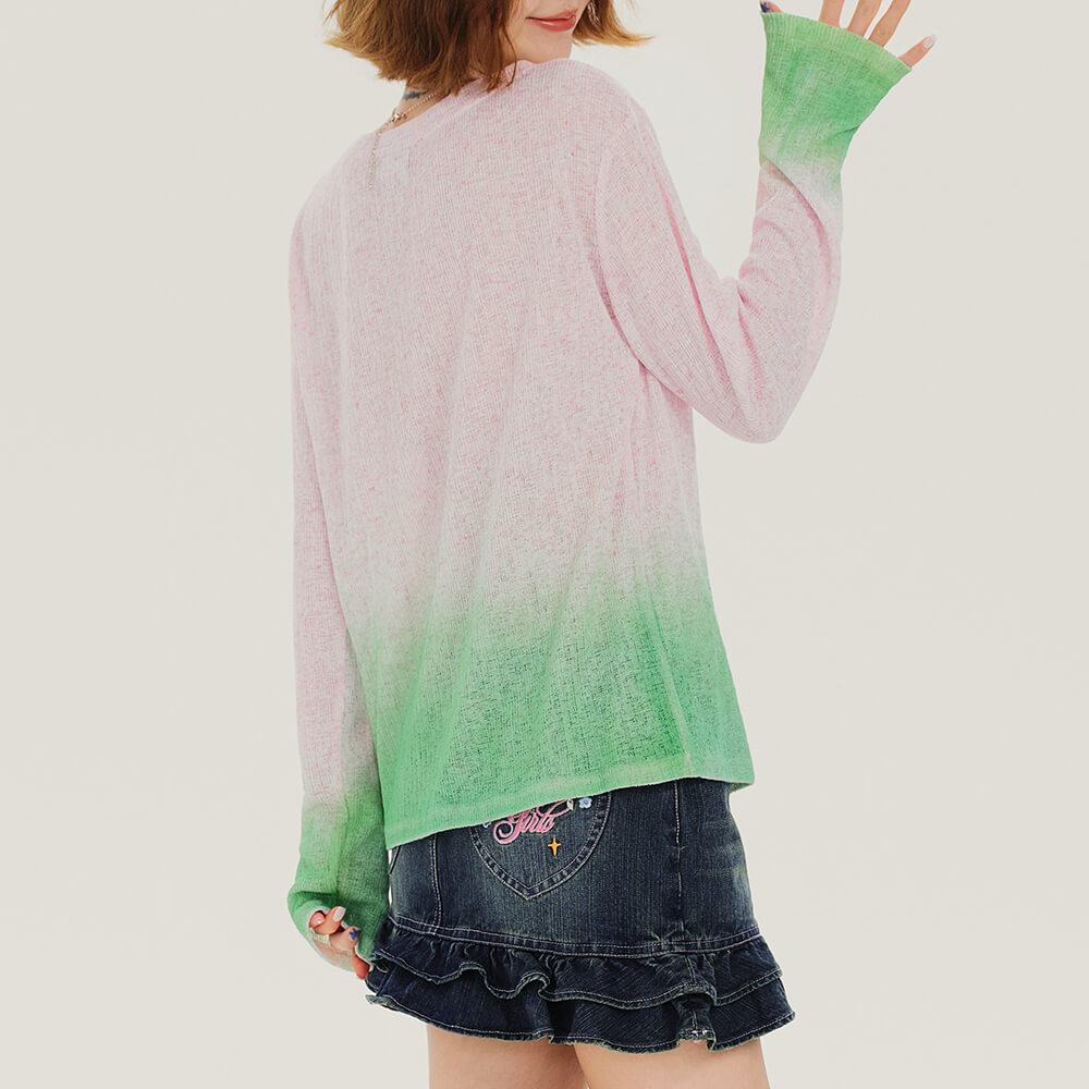 bowknot gradient knit pullover boogzel clothing