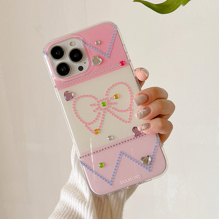 bowknot rhinestone iphone case boogzel clothing