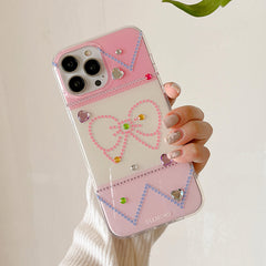 bowknot rhinestone iphone case boogzel clothing