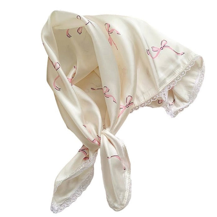 bow print satin bandana boogzel clothing