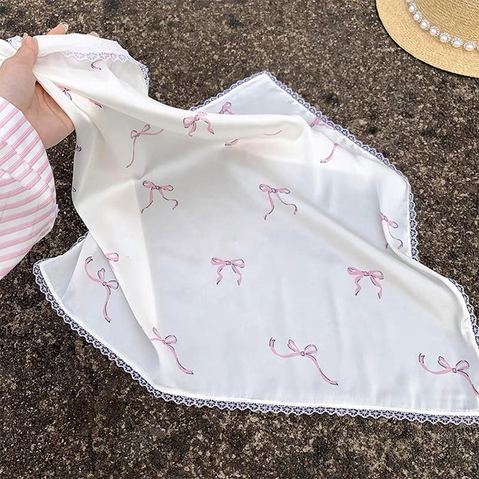 bow print satin bandana boogzel clothing