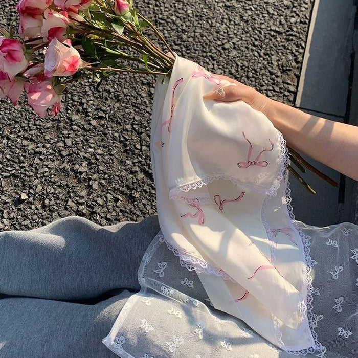 bow print satin bandana boogzel clothing