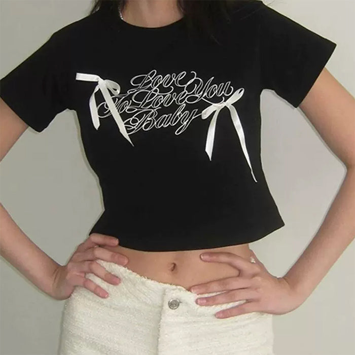 bows black crop top boogzel clothing