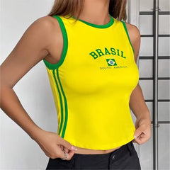 brazil sleeveless crop top boogzel clothing