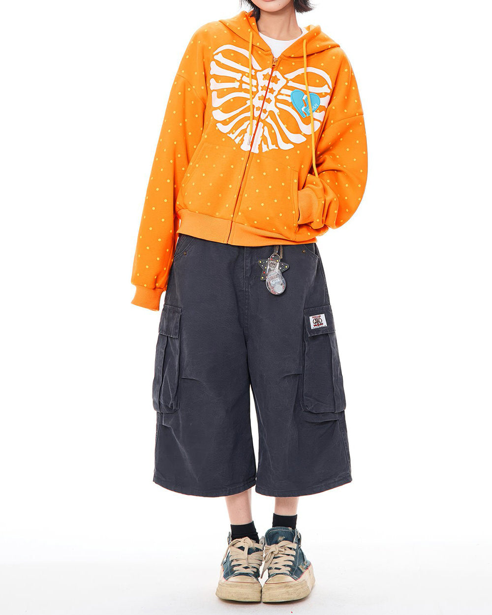 broken heart skeleton zip up hoodie boogzel clothing