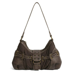 brown buckle strap shoulder bag boogzel clothing