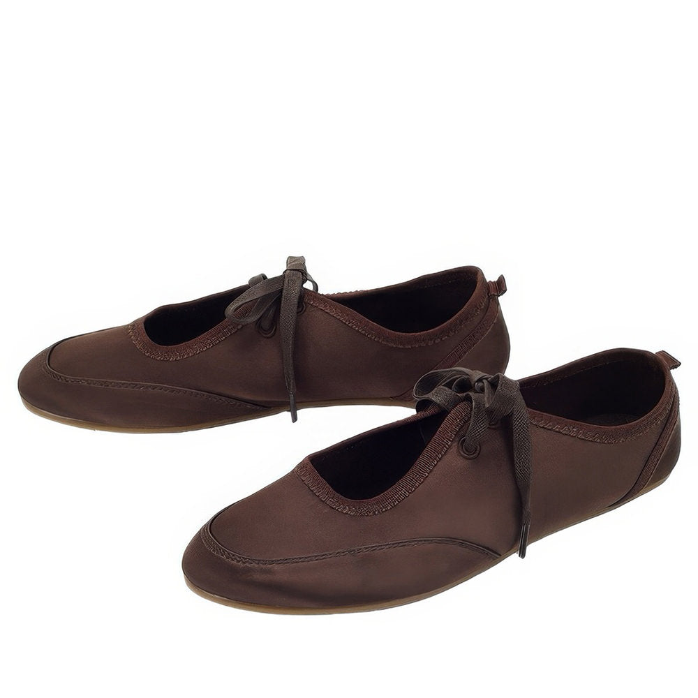 brown flat ballet shoes boogzel clothing